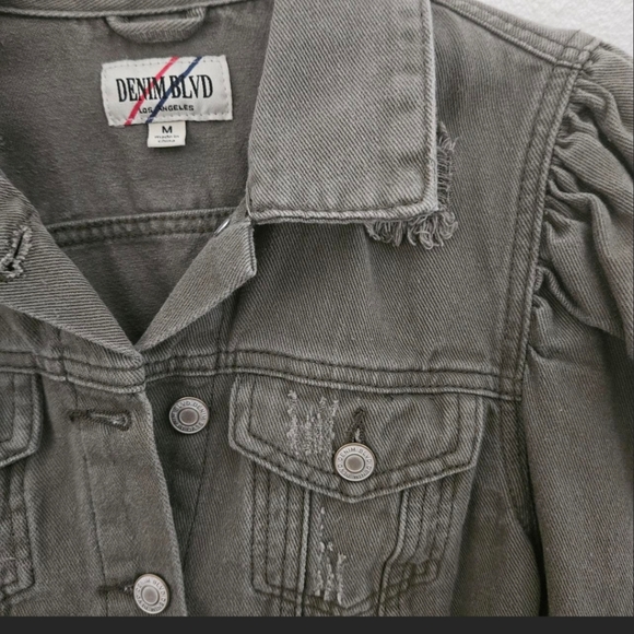 Denim Blvd. Distressed Cropped Jacket - Picture 5 of 7